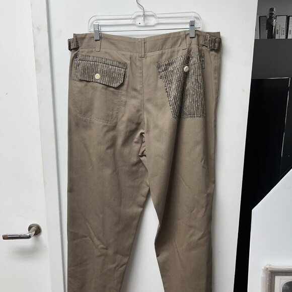 NWT Nicholas Daley Cotton/Silk Khaki Trousers - Size: 34/XL - Picture 7 of 13